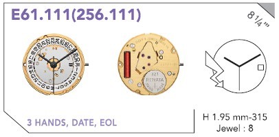 256.111 Watch Movement