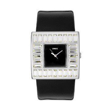 Lds Guess Blk Leather Stones
